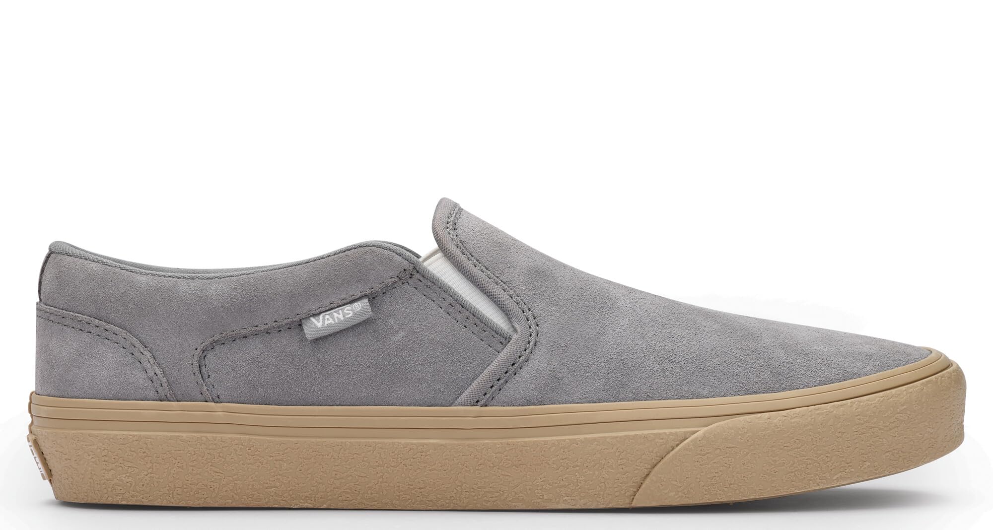 Vans Men's Asher Slip-On Shoe | Comfortable Sneakers for Walking, Fashion & Everyday Wear, Crepe Frost Gray, 11 Image