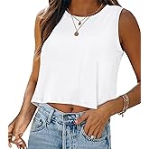 Crop Tops for Women Tank Summer Casual Sleeveless Loose Fit Basic Shirts