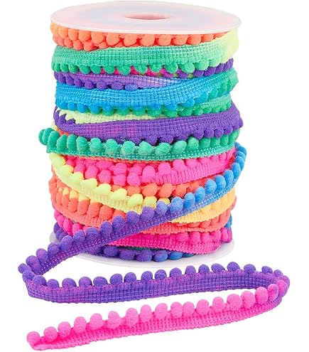 PH PandaHall Pompons-Fransenband – 20 Yards (ca. 18 M), 24 Mm Breit, Braun – Für Nähen, DIY, Deko, Kissen, Kleidung