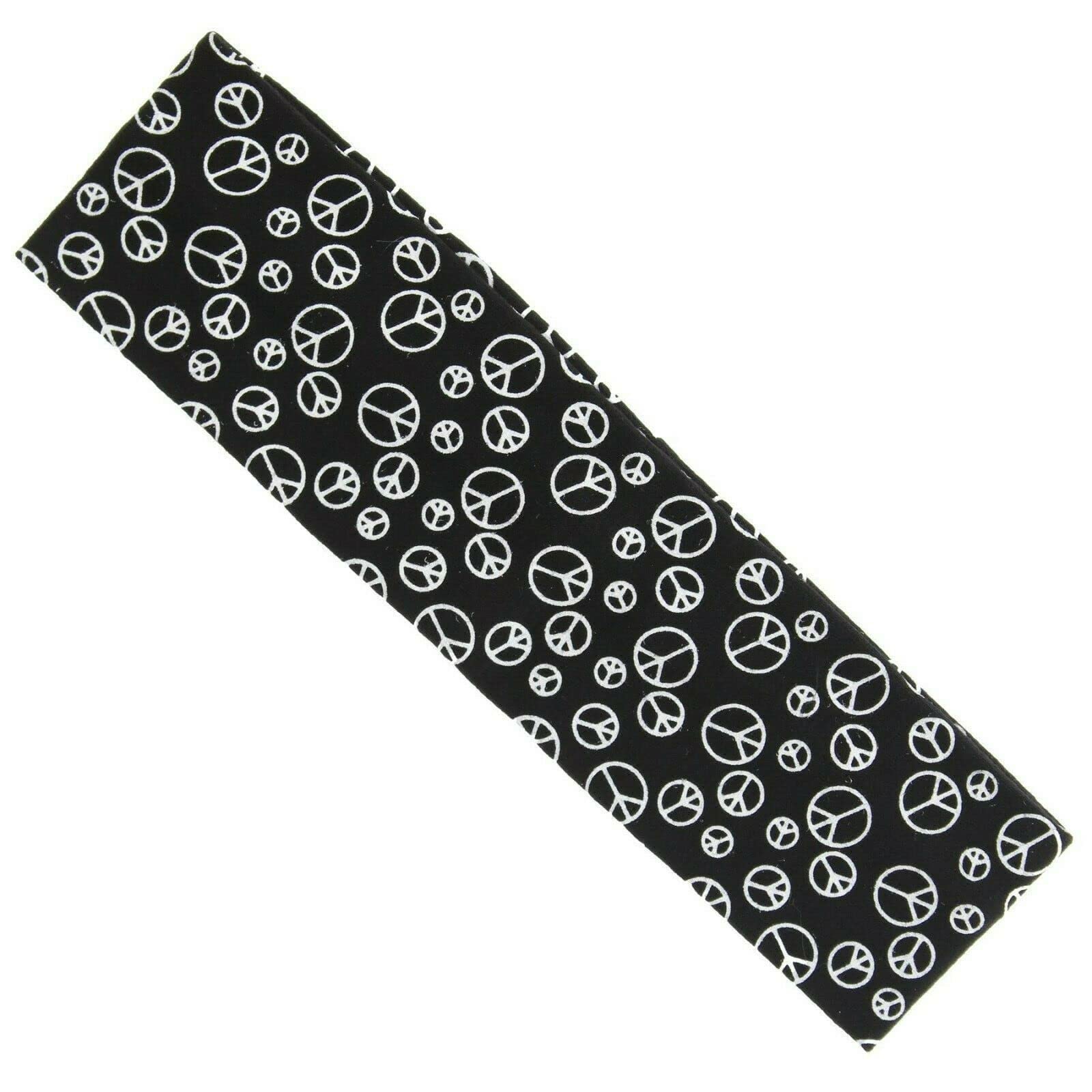 Topkids Accessories Yoga Headband for Women, Hairbands Women, Exercise Band, Womens Cycling, Sweat Bands, Hair Accessories, Headbands for Women's Hair (5cm / 2", Black w/White CND Peace Symbol)
