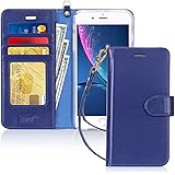 FYY Luxury Genuine Leather Wallet Case for iPhone 6 Plus/6s Plus, [Kickstand Feature] Flip Phone Case Protective Cover with [