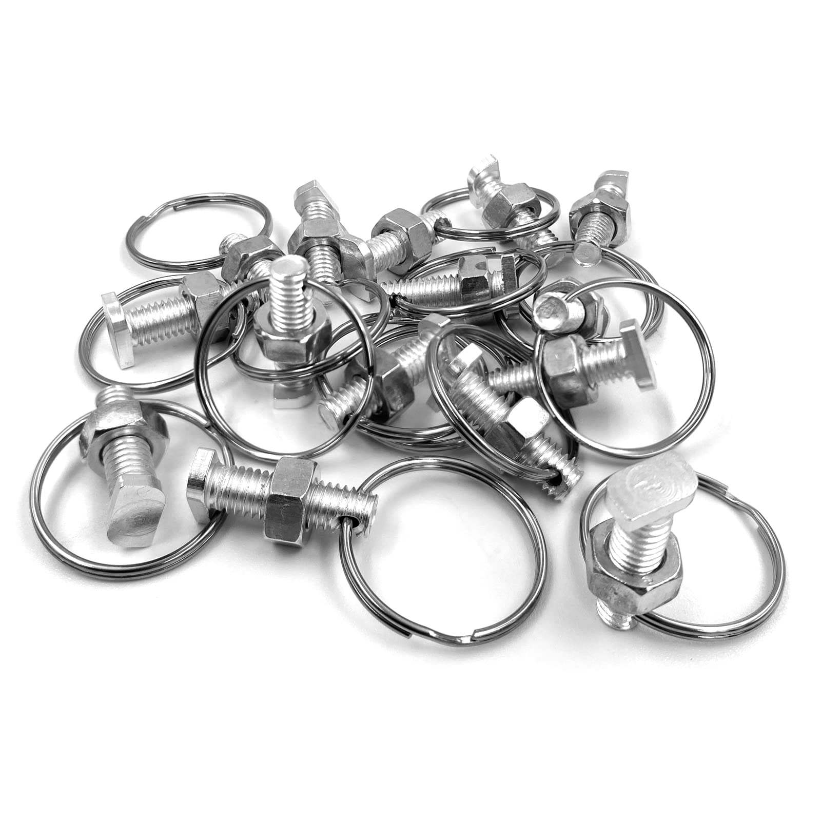 15-Pack Greenhouse Bolts and Rings, Aluminium Cropped Head Greenhouse Bolts and Nuts, Creating Suspension Anchors Point In Glazed Steel Channels to Plant Clips for Climbing Plants, Building Greenhouse