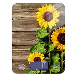 Autumn Sunflowers Wooden Food Scale Waterproof