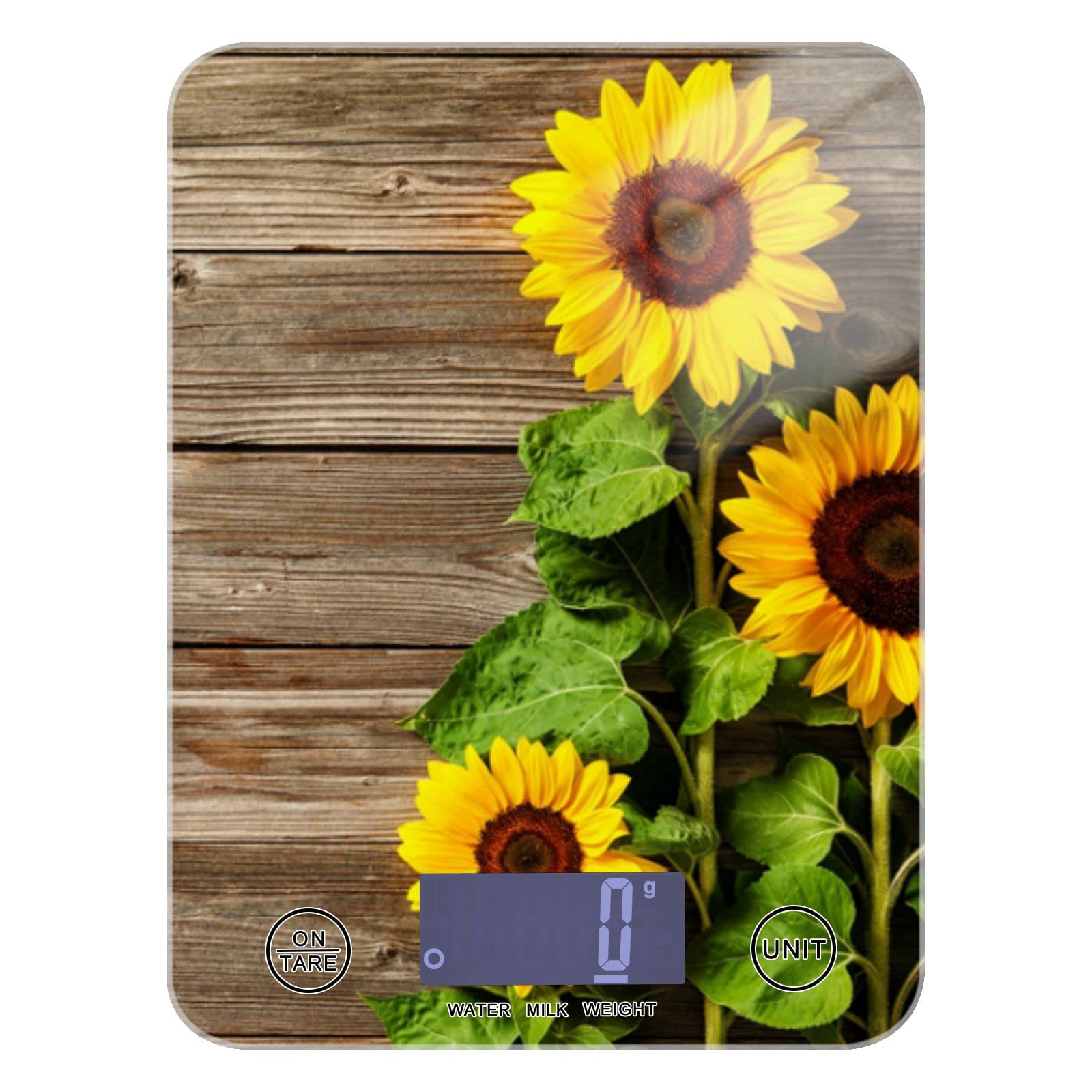 Autumn Sunflowers Wooden Food Scale Waterproof