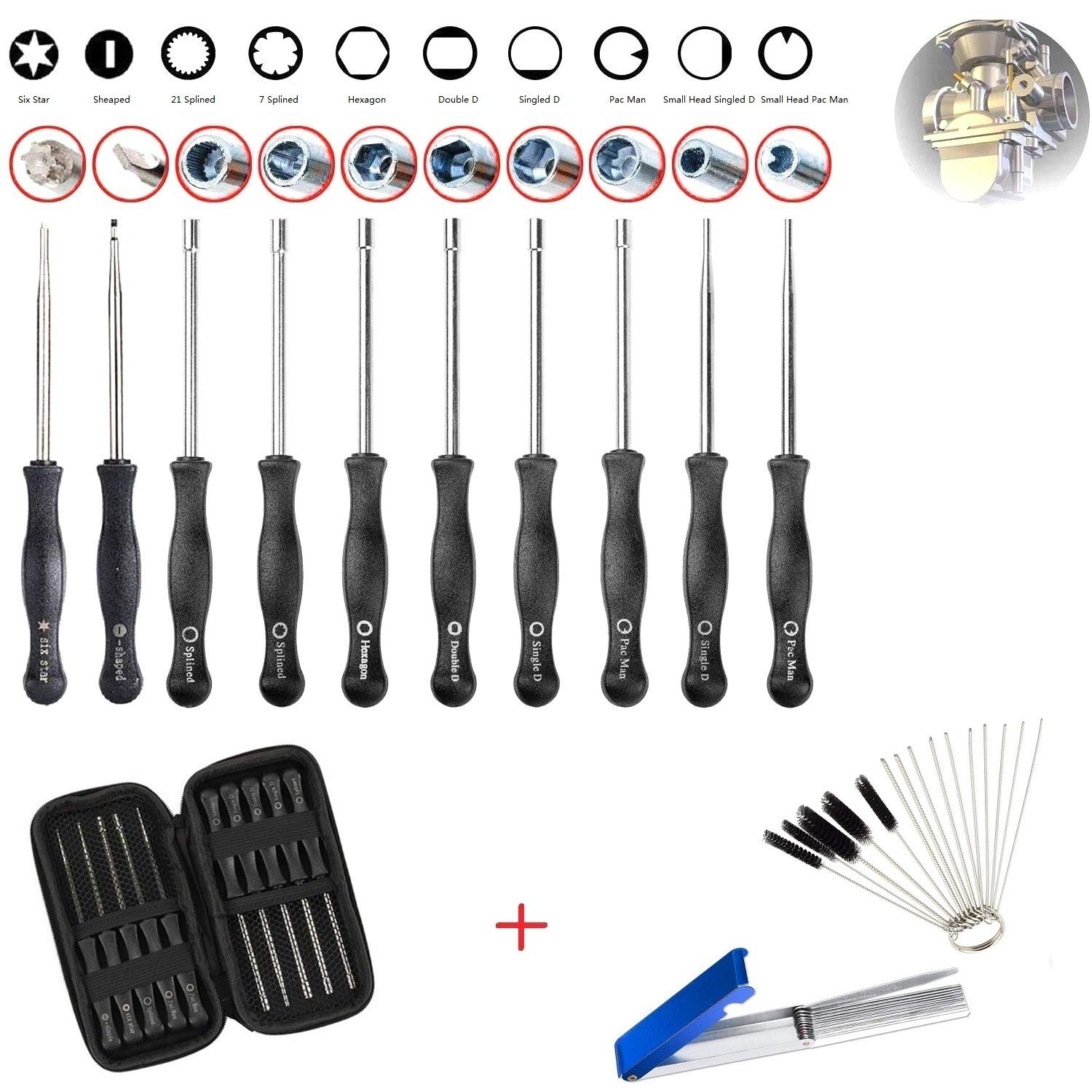 oGoDeal 10Pcs Carburetor Adjustment Screwdriver Tool Kit Walbro
