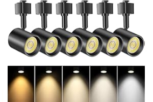 VANoopee 5-Color J Type Track Lighting Heads Dimmable LED Track Light Heads Bright Rail Ceiling Spotlight Fixtures Accent Tas