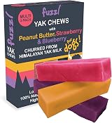 Fuzzl Himalayan Yak Chews for Dogs 3 Pack Peanut Butter Strawberry Blueberry view 1