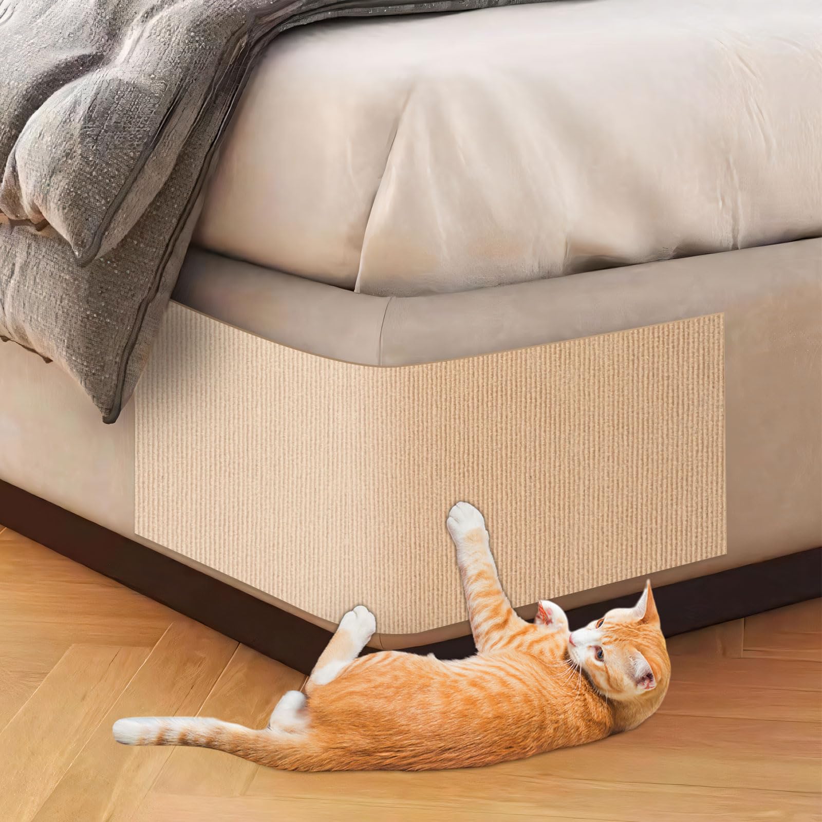 Photo 1 of ENONCI Bed Cat Scratcher Pad,47.2"x15.8"Cat Scratching Mat,Self-Adhesive Trimmable Anti Scratch Bed Couch Wall Corner Furniture Protector from Cat Claws,Easy Use for Cat Carpet/Door/Post