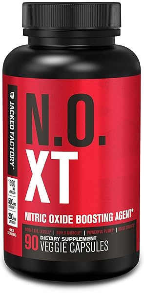 JACKED FACTORY N.O. XT NITRIC OXIDE SUPPLEMENTS FOR MEN W/NITROSIGINE L ARGININE L CITRULLINE SUPPLEMENT FOR MUSCLE PUMPS & VASCULARITY – PRE WORKOUT NITRIC OXIDE BOOSTER & MUSCLE BUILDER – 90 CAPS