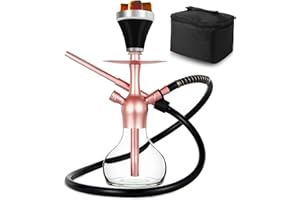 REANICE Hookah Set,Premium Portable Hookah Shisha with Protective Bag Case,Silicone Stainless Steel Smoke Bowl, Stainless Ste
