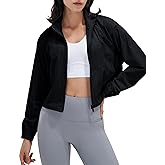 UANEO Womens Athletic Cropped Jacket Zip Up Long Sleeve Workout Tops Gym Yoga Running Sports Shirts Jackets