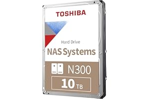 Toshiba N300 10TB NAS 3.5-Inch Internal Hard Drive - CMR SATA 6 Gb/s 7200 RPM 256 MB Cache - HDWG11AXZSTA