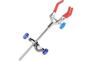 stonylab 3 Prong Swivel Clamp and Bosshead Clamp Holder Set, Sturdy 3 Prong Single Adjust Extension Clamp and Boss Head Clamp