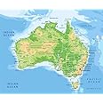 Gifts Delight Laminated 28x24 Poster: Physical Map of Australia and Oceania - Images Galleries with A Bite