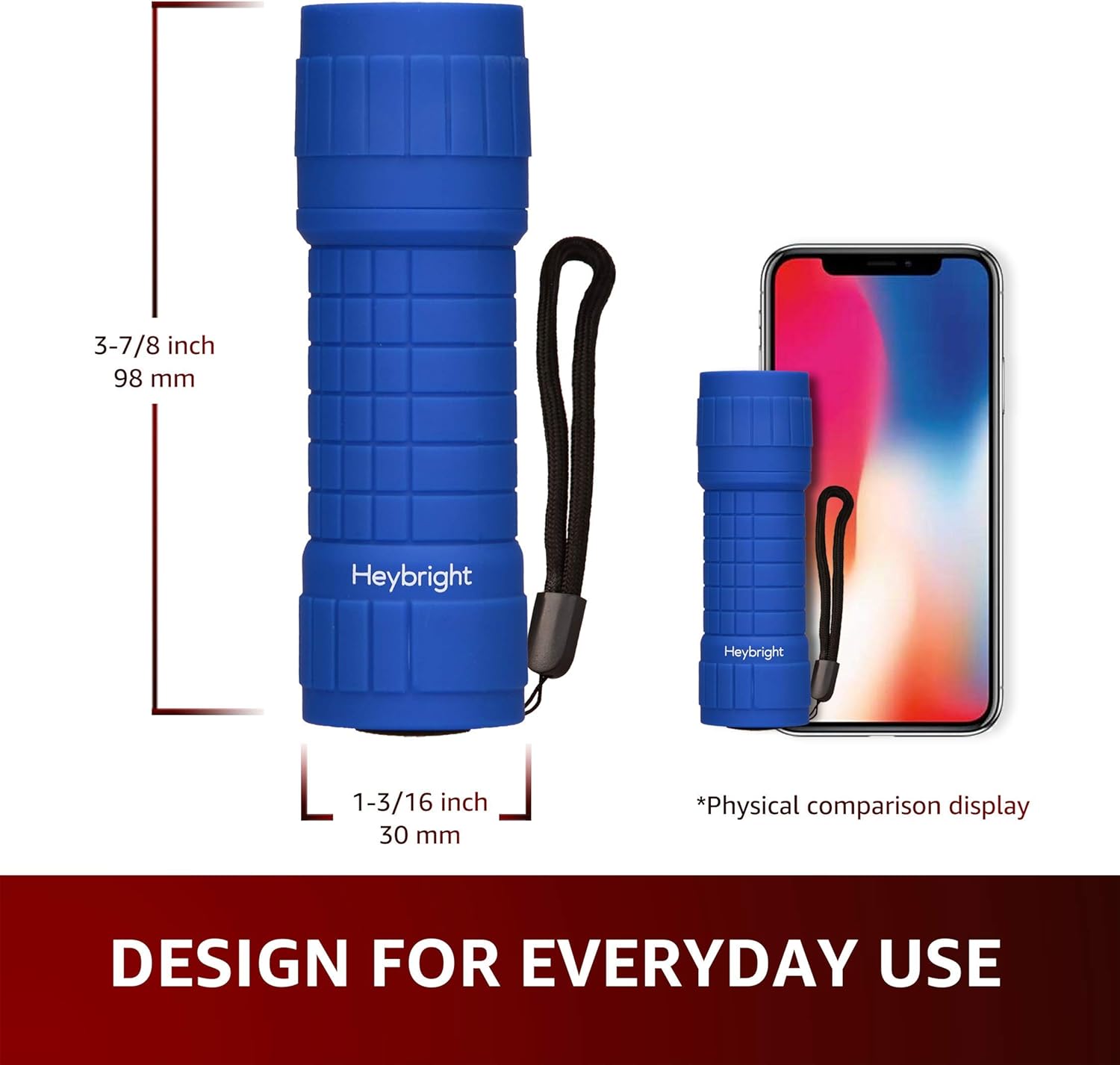 Heybright 6 Pack Super Bright COB LED Flashlight Handheld Light 100 Lumen 18 X AAA Included (HB-FL-100-6PK) - - 