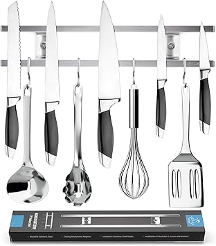 Zulay – Soporte magnético para cuchillos de pared de acero inoxidable