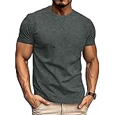 LOGEEYAR Men's Athletic Washed T-Shirts Basic Crew Neck Tees Tops Causal Distressed Cotton T Shirts for Men