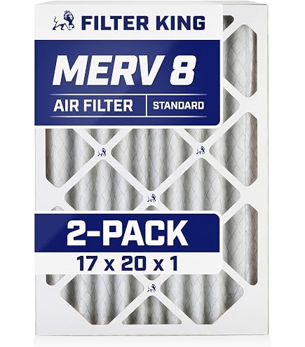 Filterbuy 17x20x1 Air Filter 2-Pack, MERV 11, Pleated Allergen Defense (Actual Size 16.5x19.5x0.75)