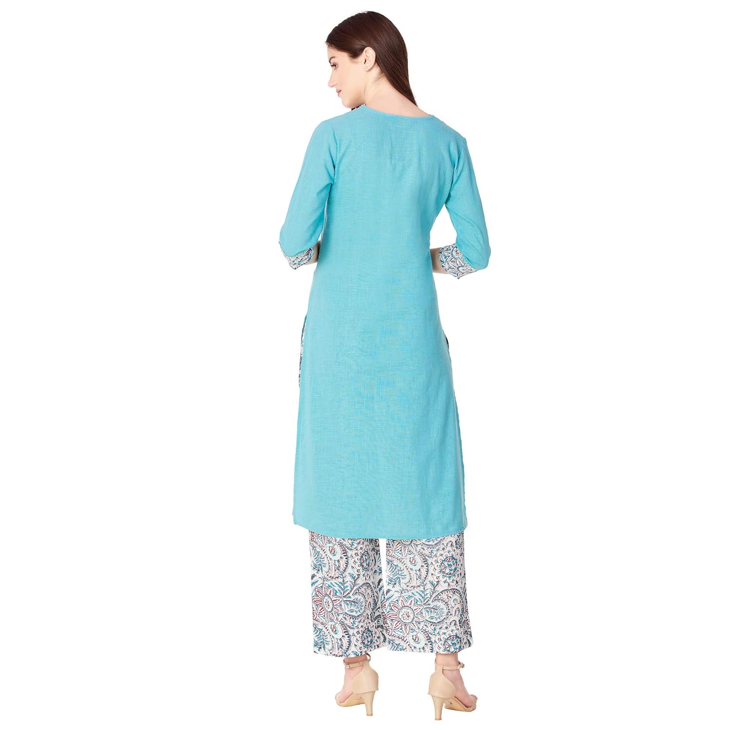 khushal k women's cotton kurta with palazzo set