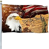 JZYIZYU We The People 1776 Flag Patriotic 4th of July American Flags With Eagle for Outside 3x5 Ft Double Sided Memorial Independence Day Freedom Flag Outdoor House Decorations Banner