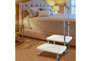 Aliseniors Step Stool with Handle and Non-Skid Platform, Heavy Duty 2 Steps Medical Foot Stool for Adult, Seniors, Handicap Holds up to 350 lbs