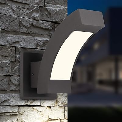 Buy Inowel Wall Light Outdoor Led Wall Mount Lamp Modern Wall Sconce Lighting Meniscus Lantern Fixture Dark Grey Aluminum Lights For Porch Front Door Garden Yard Patio Ip54 Waterproof 7 5w 600lm 3000k