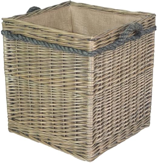 Red Hamper Cuerda Cuadrado manejado la Cesta del almacenaje: Amazon.es: Hogar