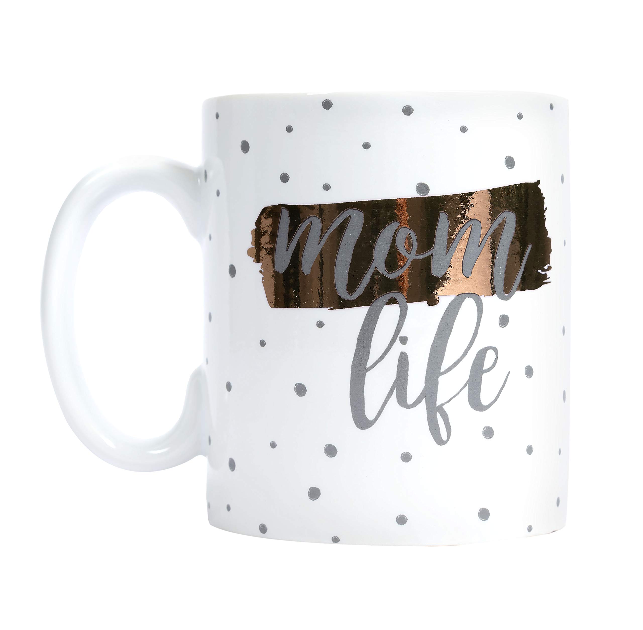 Little Pear Mom Life Mug, Mother’s Day Keepsake Accessory for New Moms and Expecting Mothers, Polka Dot Coffee Mug, 13oz
