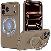 IYH Magnetic Case for iPhone 17 Pro Max 6.9" with Invisible Stand [16FT Military Protection] Liquid Silicone Cover, Gold