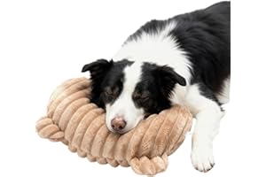 Jiupety Dog Calming Pillow, Soft and Neck-Friendly, Washable Pet Neck Pillows for Small Medium Large Dogs and Cats, 17" x 10", Coffee