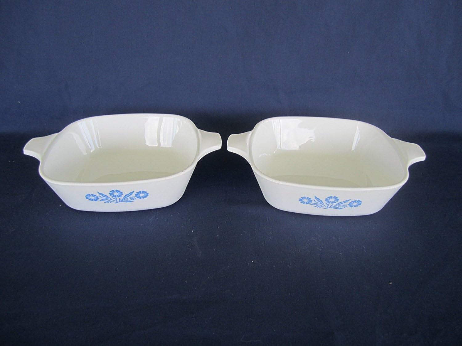 (2) Corning Ware" Cornflower - Corn Flower" Petite Pan Casserole Baking Dishes P-41 - Set of 2