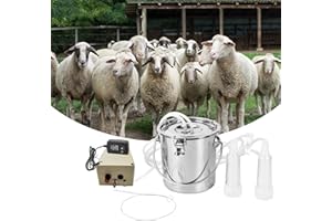 PERIXIR 3L Goat Milking Machine,Suction Speed Adjustable Electric Milker for Goats, Portable Automatic Breast Pump with 2 Teat Cups