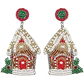 VERKSTAD Christmas Earrings For Women, Drop Earrings Holiday Jewerly Festive Decorations Accessories