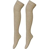 Bestjybt Women Extra Long Thigh High Socks Cotton Over the Knee Socks