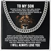 Chiside To My Son Cuban Chain Necklace From Mom, Son Necklace From Dad, Mother And Sons Necklaces, Sons Gifts from Father, Gifts for Him Birthday Christmas Anniversary Graduation Day