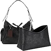 Doxo Purse Organizer Compatible with LV CarryAll Cargo Vibe PM, Upgraded Lightweight Bag Insert with 10 Compartments & Bottle Pocket, Custom Fit Inside Handbag Divider Shaper Accessories (Black,PM)