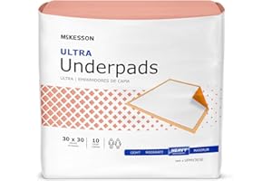 McKesson Ultra Underpads, Incontinence Bed Pads 30" x 30" [100 Count], Heavy Absorbency, Disposable Chux Pads for Adults, Elderly, and Baby, Pee Pads