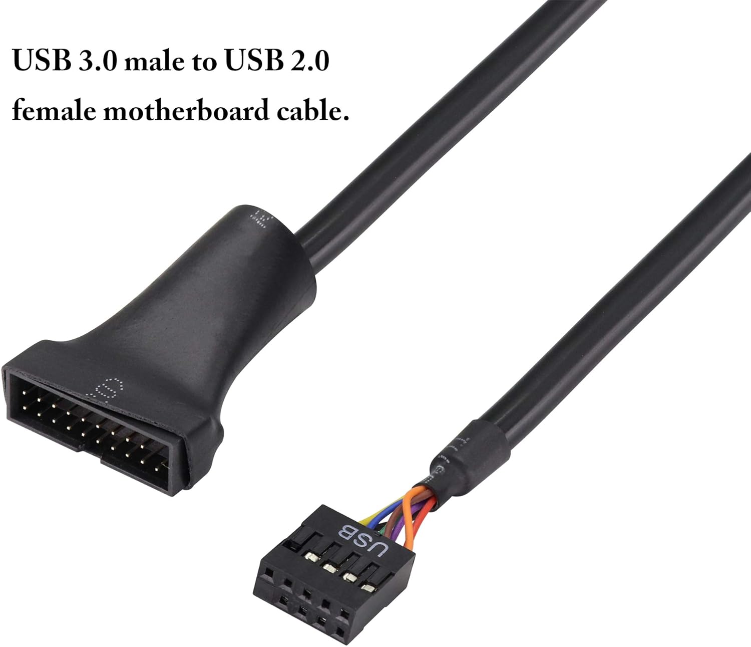 zdyCGTime USB 3.0 19Pin male to USB 2.0 9Pin female convertor Computer cable connector,Motherboard adapter cable,motherboard 9Pin female to 20Pin male pure copper.(15cm/4 Pack) - Image 5