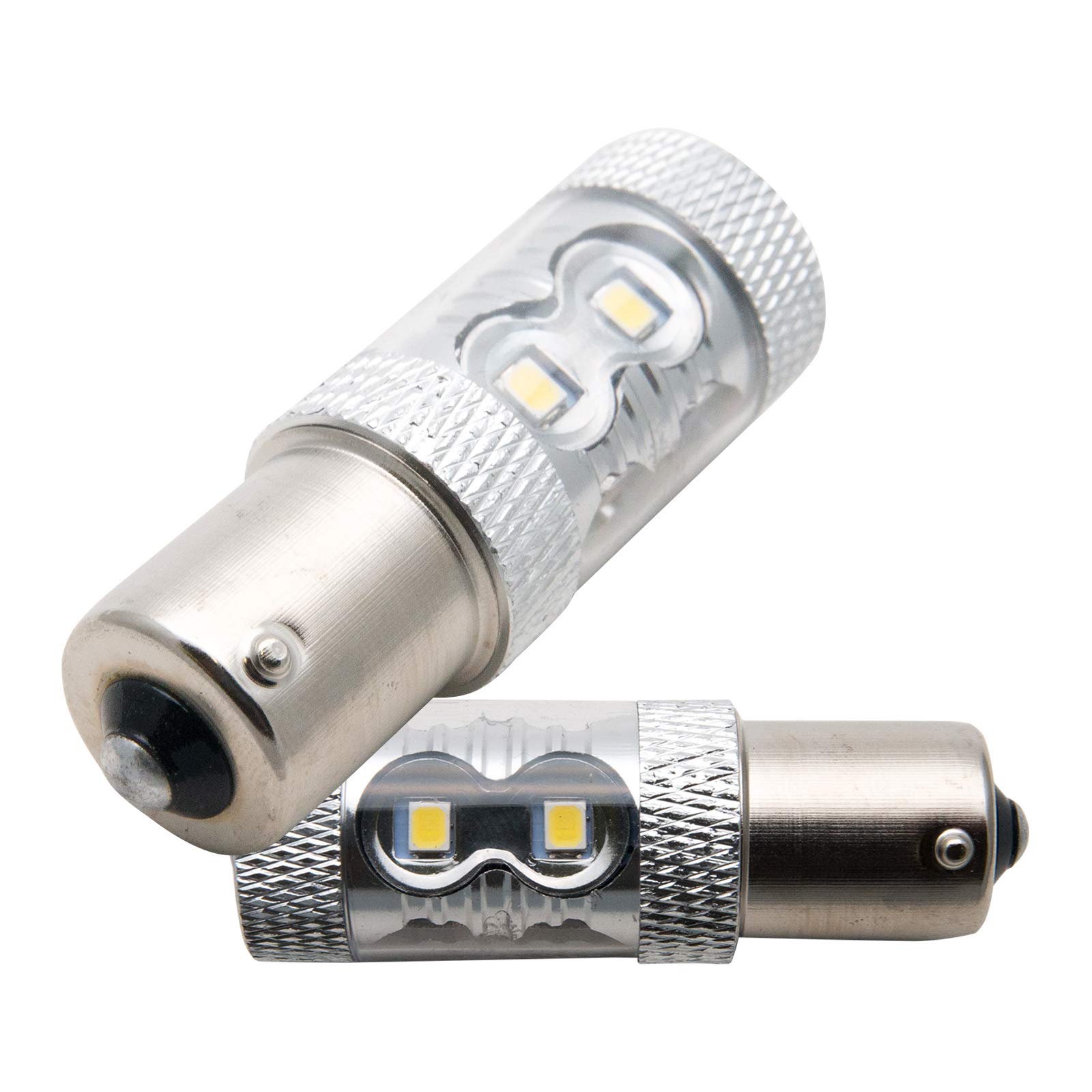 LED Brake Light Bulbs, Riloer White Super Bright Canbus Error Free Backup Reverse Lights with Projector Lens, Brake Lights Tail Lights with Projector Lens (Pack of 2)