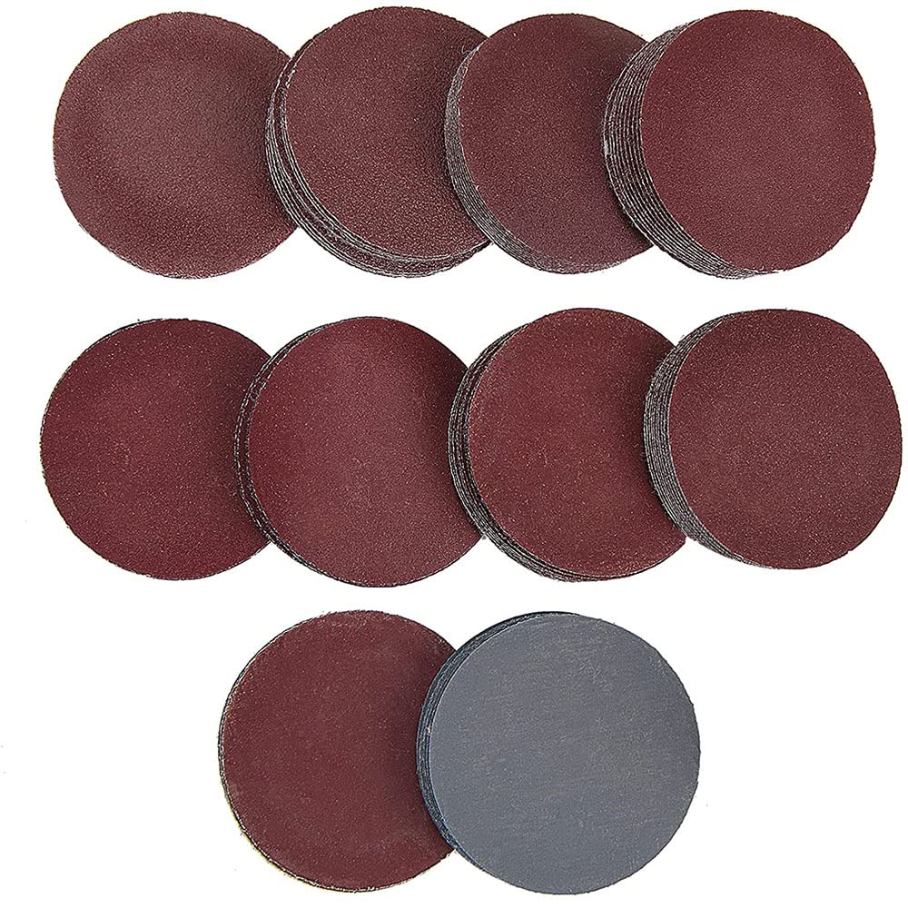 100 Pieces Discs Sanding Pad, Grinding Abrasive Sanding Disc, Round Grinding Abrasive Pad, Sandpaper Sanding Discs, for Drill Grinder Rotary Tool, Hook and Loop Sand Paper Assortment Pack, 75 mm