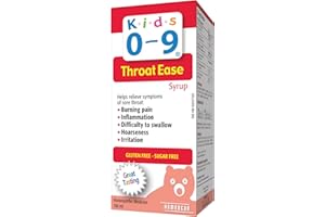 Kids 0-9 - Throat Ease Syrup, 100ml - Kids Sore Throat Relief, Burning Pain, Hoarseness, Irritation, Difficulty to Swallow, R