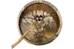 Shaman Drum With Drum Stick | Handmade Siberian Sound Healing Tool, Symbol of Spiritual Music