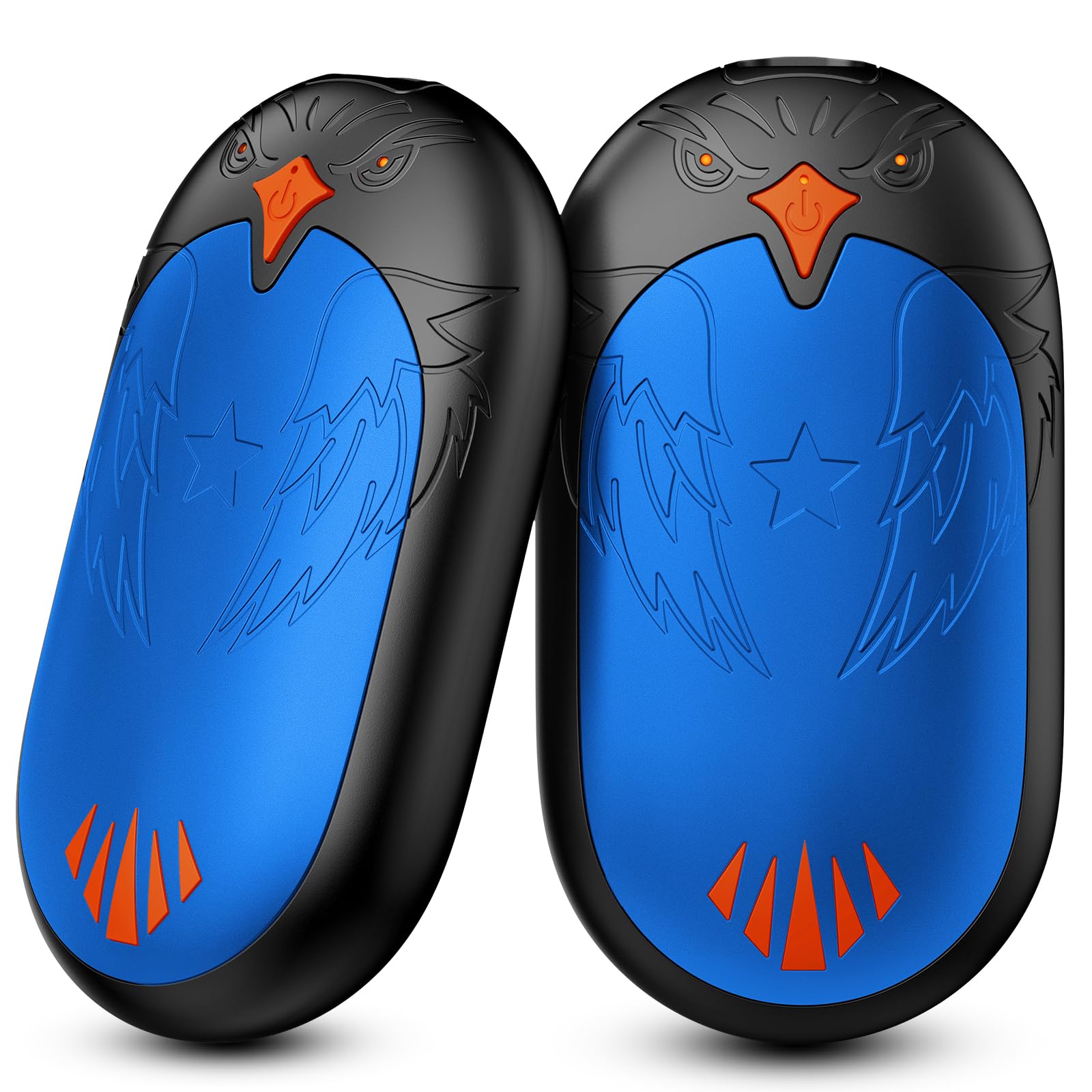 Hand Warmers Rechargeable 2 Pack, 2 in 1 Electric Handwarmers Reusable, Hand Warmer 24 Hrs Warmth 3 Levels Heat Portable Pocket Heater, Double-Sided Heating Warmers Great for Winter Gift - Blue