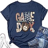 Game Day Baseball Shirt Women Baseball Mom Tshirt Casual Short Sleeve Shirts for Summer