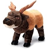 The Petting Zoo Elk Stuffed Animal Plushie, Gifts for Kids, Earth Keeperz Wildlife Animals, Zoologee Brown Elk Plush Toy, 12 inches
