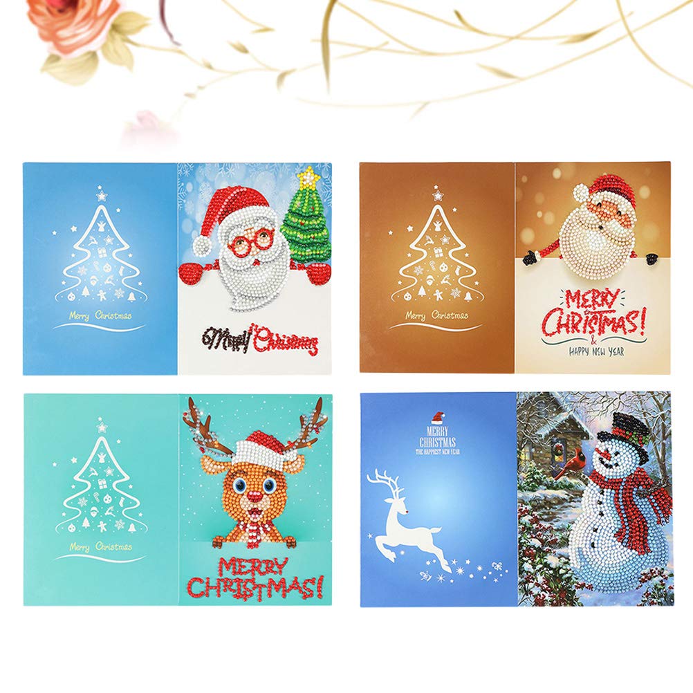 Download Supvox 4pcs Diy Christmas Crafts 5d Diamond Painting Kits Christmas Greeting Card Handmade Christmas Gifts Party Favors Snowman And Reindeer Amazon In Home Kitchen PSD Mockup Templates