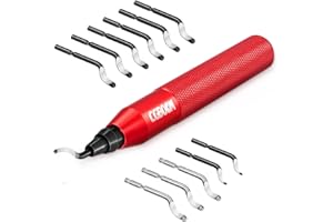 CGBOOM Deburring Tool with 10 Extra HSS(Steel) Blades in 3 Modes and 1 Aluminum Handle- Works on Metal,Plastic,Resin,3D Printer, PVC and Copper Pipes,Hole Deburrer,Burr Remover,Portable Reamer Tool