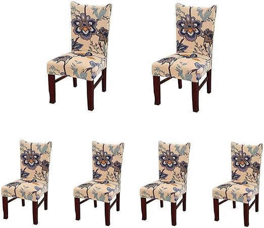 Amazon Com Soulfeel 6 X Soft Spandex Fit Stretch Short Dining Room Chair Covers With Printed Pattern Banquet Chair Seat Protector Slipcover For Home Party Hotel Wedding Ceremony Style 26 Home Kitchen