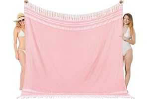 VIKUMOND Oversized Turkish Beach Towel Blanket XXL Cotton Sandproof Towels Boho Woven Extra Large Big Sand Free Giant Throw Thick Blankets Huge Quilt XL Picnic Camping Necessities Cloud For Adult Gifts