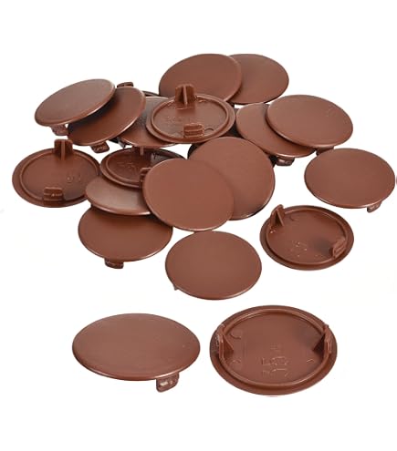 Hinge Hole Cover Plug Plastic for Concealing Hinge Cups and Screw Dowel Holes/Fits Most Common Hinge Size/Choose from Maple or Snow White/by E.H.C. (10, Maple